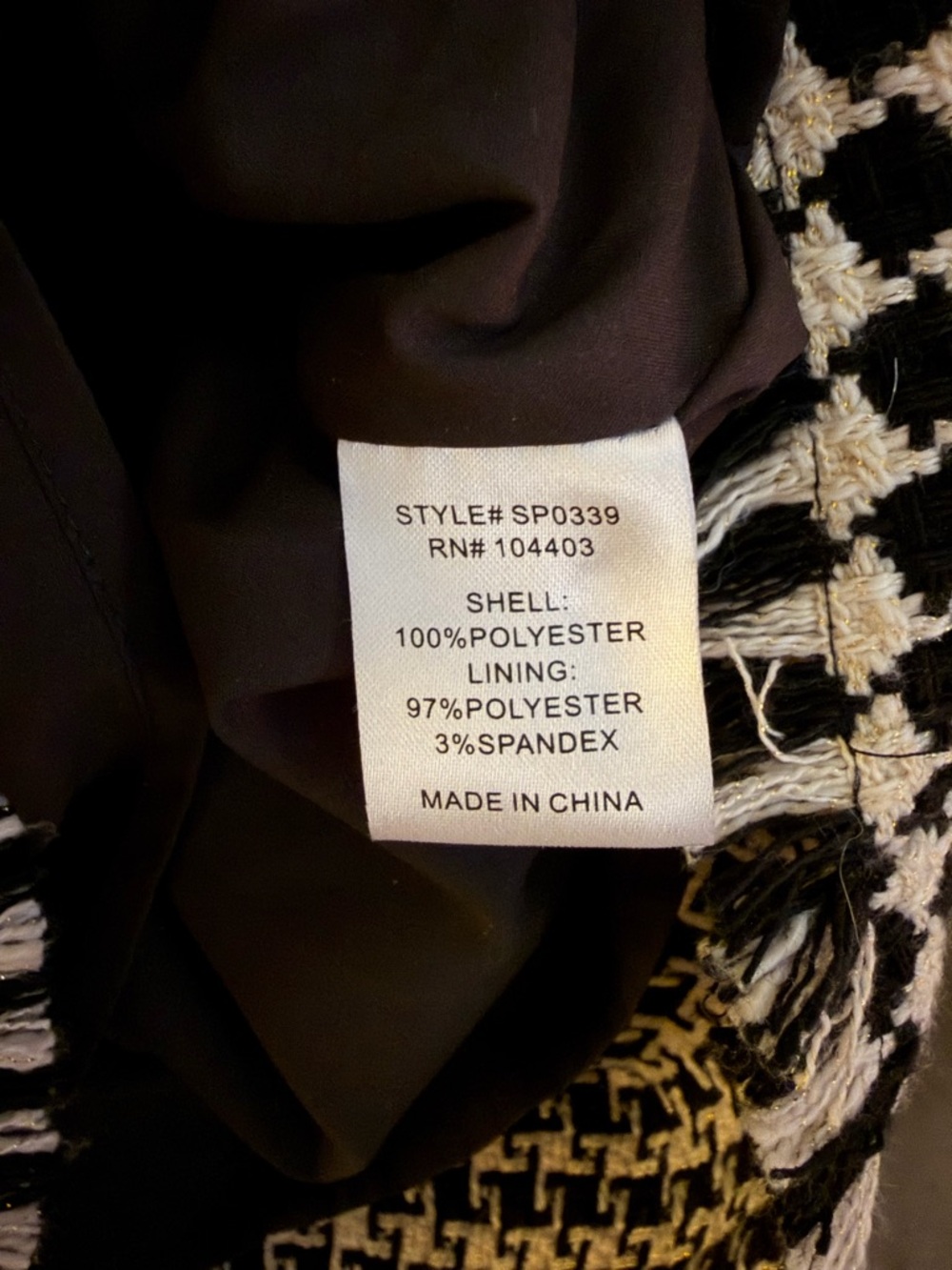 Black and White Tweed Sheath Mini Dress - Picture 6 of 6